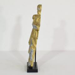 French Late 19th Century Neo Gothic Gilded Metal Saint Statuethic Saint - 4111606