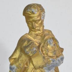French Late 19th Century Neo Gothic Gilded Metal Saint Statuethic Saint - 4111613