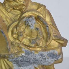 French Late 19th Century Neo Gothic Gilded Metal Saint Statuethic Saint - 4111614