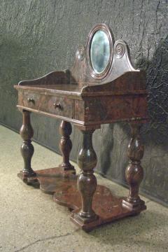 French Louis Philippe Griotte Rouge Marble Console Bar Vanity or Dressing Table - 4346164