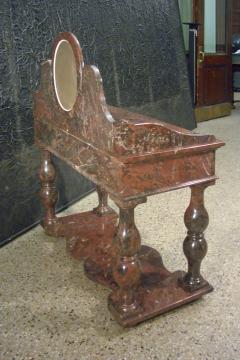 French Louis Philippe Griotte Rouge Marble Console Bar Vanity or Dressing Table - 4346170