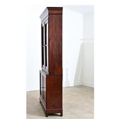 French Louis Philippe Mahogany Bibliotheque with Silk Interior - 4688303