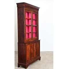 French Louis Philippe Mahogany Bibliotheque with Silk Interior - 4688304