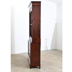 French Louis Philippe Mahogany Bibliotheque with Silk Interior - 4688327