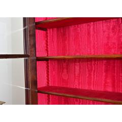 French Louis Philippe Mahogany Bibliotheque with Silk Interior - 4688345