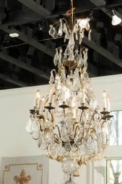 French Louis Philippe Period 10 Light Crystal Chandelier with Gilt Armature - 3422506