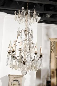 French Louis Philippe Period Nine Light Crystal and Iron Chandelier circa 1840 - 3424104