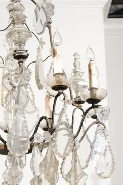 French Louis Philippe Period Nine Light Crystal and Iron Chandelier circa 1840 - 3424106