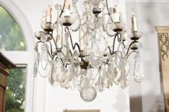 French Louis Philippe Period Nine Light Crystal and Iron Chandelier circa 1840 - 3424144