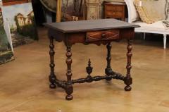 French Louis XIII Period Walnut Side Table with Baluster Legs and Carved Finial - 3547399