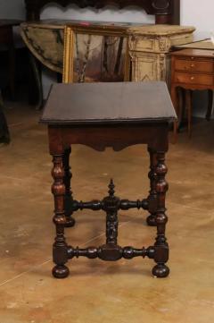 French Louis XIII Period Walnut Side Table with Baluster Legs and Carved Finial - 3547462