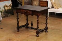 French Louis XIII Period Walnut Side Table with Baluster Legs and Carved Finial - 3547500