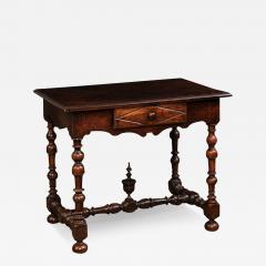 French Louis XIII Period Walnut Side Table with Baluster Legs and Carved Finial - 3551670