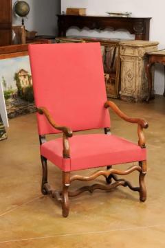 French Louis XIII Style 19th Century Walnut Fauteuil with Os de Mouton Base - 3544868