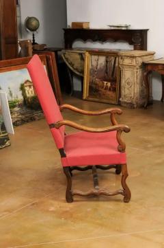 French Louis XIII Style 19th Century Walnut Fauteuil with Os de Mouton Base - 3544875