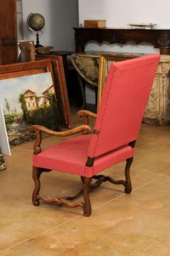 French Louis XIII Style 19th Century Walnut Fauteuil with Os de Mouton Base - 3544910