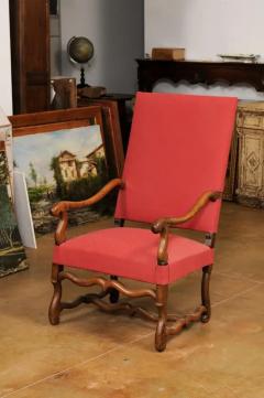 French Louis XIII Style 19th Century Walnut Fauteuil with Os de Mouton Base - 3544938