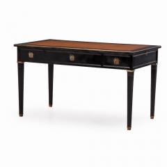 French Louis XIV Style Ebonized Mahogany Writing Desk C 1940 - 4237880
