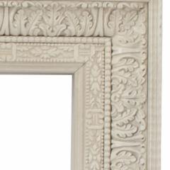 French Louis XIV Style White Painted Wooden Acanthus Wall Mirror Frame - 4657697