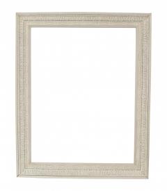 French Louis XIV Style White Painted Wooden Acanthus Wall Mirror Frame - 4708807