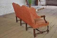 French Louis XIV Three Seat Walnut Sofa - 4348720