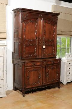 French Louis XV 18th Century Cherry Buffet Deux Corps from the Loire Valley - 3427016