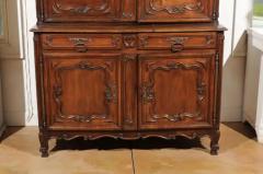 French Louis XV 18th Century Cherry Buffet Deux Corps from the Loire Valley - 3427112