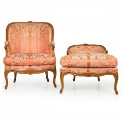 French Louis XV Beechwood Duchesse Brisee Chaise by P Remy ca 1765 - 4550799