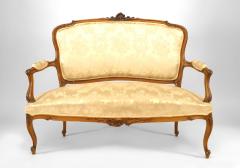 French Louis XV Cream Brocade Loveseat - 4169888