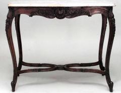 French Louis XV End Table with Marble Top - 4640088