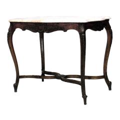 French Louis XV End Table with Marble Top - 4693644