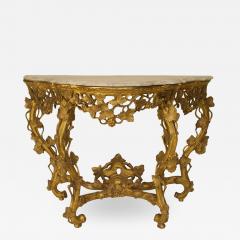 French Louis XV Gilt Floral Console Table - 1430492