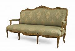 French Louis XV Green Damask 4 Piece Living Room Set - 2800813