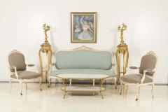 French Louis XV Green Upholstered Settee - 1418977