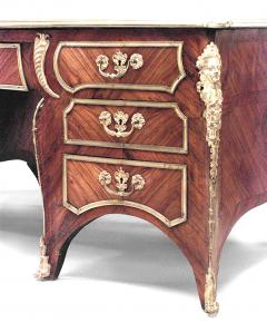 French Louis XV Kingwood and Green Leather Kneehole Desk - 1429345