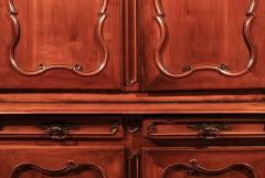 French Louis XV Period 1750s Cherry Buffet Deux Corps with C Scroll Motifs - 3415674