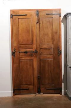 French Louis XV Period 1750s Walnut Communication Doors with Iron Hardware - 3509223