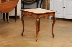 French Louis XV Period 1750s Walnut Game Table with Beige Velvet Fabric - 3538400