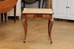 French Louis XV Period 1750s Walnut Game Table with Beige Velvet Fabric - 3538494