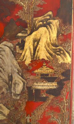 French Louis XV Red Lacquered Chinoiserie Coffee Table - 1424682