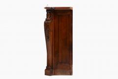 French Louis XV Rococo Walnut Mantel with Hand Carved Floral Reliefs C 1750 - 4794858
