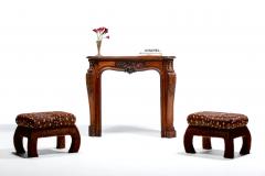 French Louis XV Rococo Walnut Mantel with Hand Carved Floral Reliefs C 1750 - 4794868