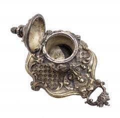 French Louis XV Silver and Bronze Inkwell - 4322481
