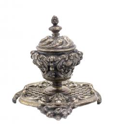 French Louis XV Silver and Bronze Inkwell - 4322483