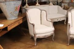 French Louis XV Style 1880s Painted Berg re Chairs with Carved Floral Motifs - 3605998