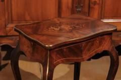 French Louis XV Style 19th Century Marquetry Dressing Table with Floral Motifs - 3426846