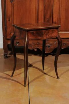 French Louis XV Style 19th Century Marquetry Dressing Table with Floral Motifs - 3426848