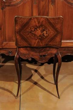 French Louis XV Style 19th Century Marquetry Dressing Table with Floral Motifs - 3426906