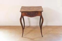 French Louis XV Style 19th Century Marquetry Dressing Table with Floral Motifs - 3730069