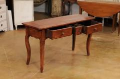 French Louis XV Style 19th Century Walnut Console Table with Three Drawers - 3538371